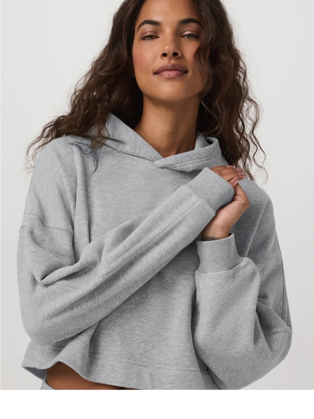 NWT Vuori Sedona Cropped Hooded Sweatshirt - Gray
